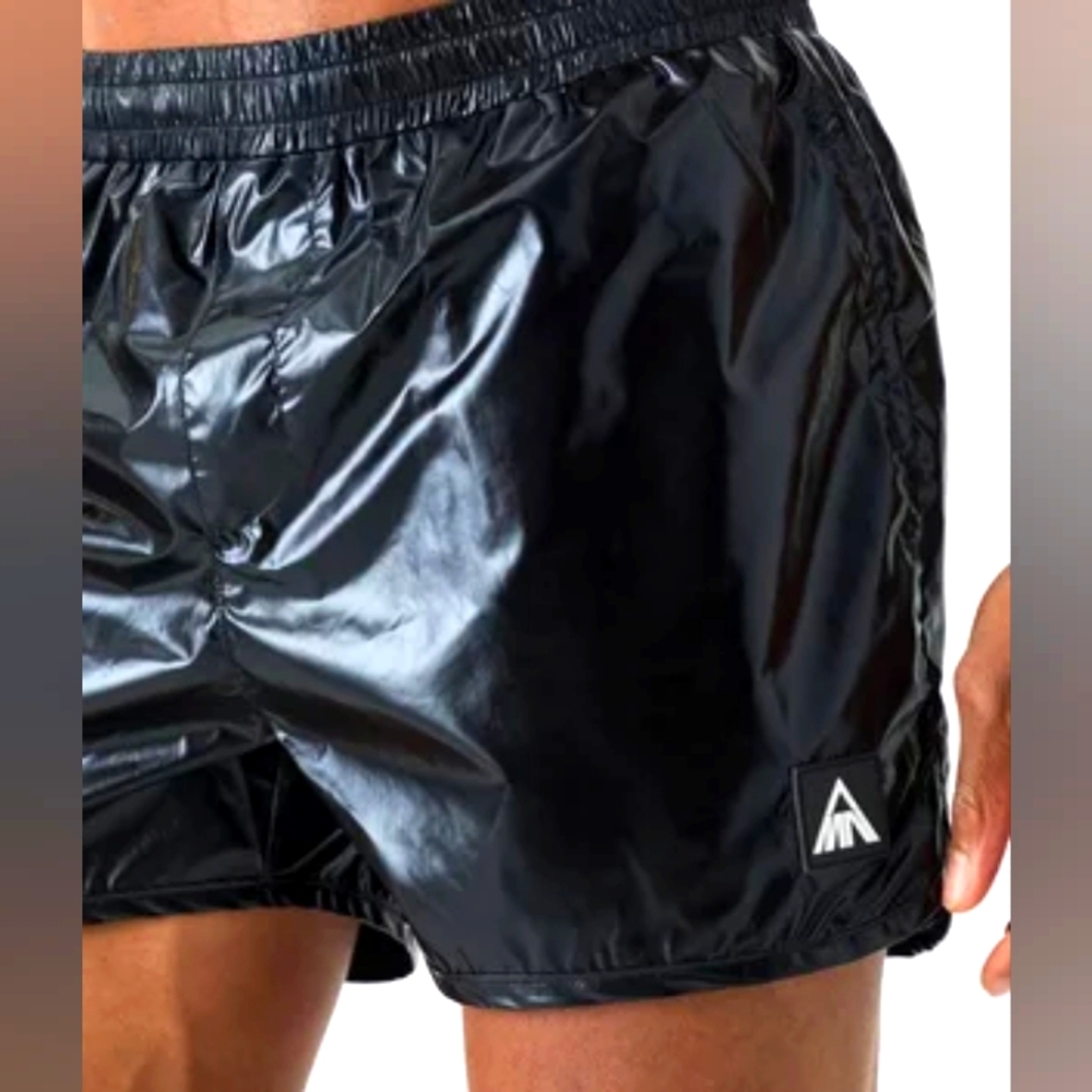 BooHooMan BLACK Slick Swim Shorts